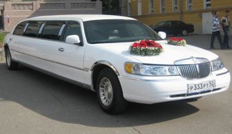 Свадебный лимузин Lincoln Limousine Towncar № J2649, белый