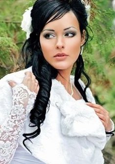 Cвадебная прическа Е13047 с распущенными волосами