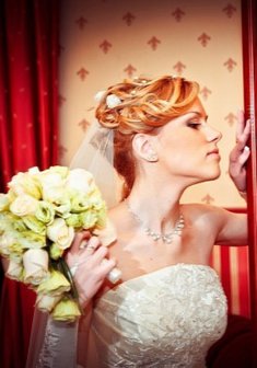 Cвадебная прическа Т13153 с собранными волосами