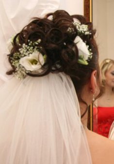 Cвадебная прическа Т15766 с собранными волосами