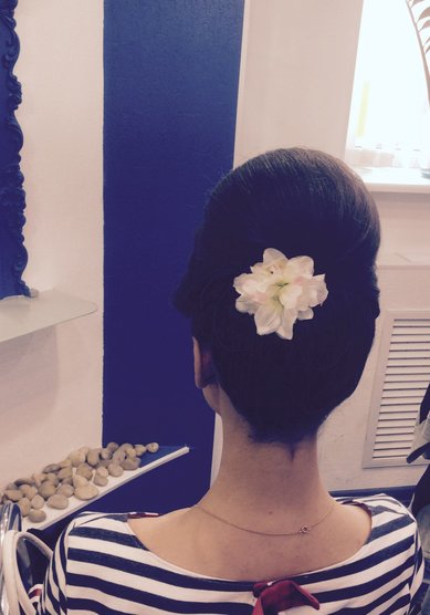 Свадебная прическа Высокая, гладкая, бабетта (Е18705) - Стилист-визажист Елена Короткова...