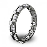 Обручальное кольцо WED-1002-З2304 из белого золота, гладкое