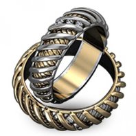 Обручальные кольца WED-1168 | WED-1168-З2327 комбинированные, гладкие