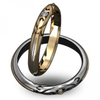 Обручальные кольца WED-1170 | WED-1170-З2328 - Ювелирная мастерская Золотая модель