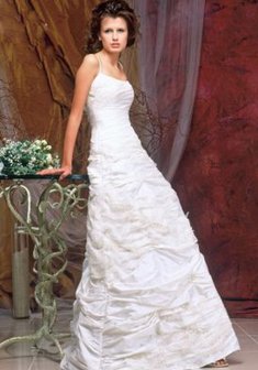 Свадебное платье P22144. А-силуэт, длинное без шлейфа.