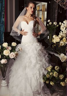 Свадебное платье L22295. С пышной юбкой, длинное без шлейфа.