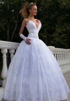 Свадебное платье M22450. С пышной юбкой, длинное без шлейфа.