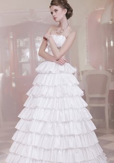 Свадебное платье S22674. С пышной юбкой, длинное без шлейфа.