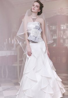 Свадебное платье S22676. А-силуэт, длинное без шлейфа.