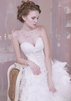 Свадебное платье S22689. С пышной юбкой, длинное без шлейфа.