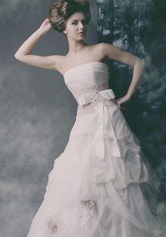 Свадебное платье S22696. А-силуэт, длинное без шлейфа.