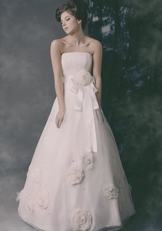 Свадебное платье S22701. А-силуэт, длинное без шлейфа.