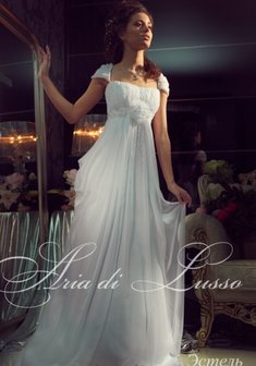 Свадебное платье С22757. В греческом стиле, длинное со шлейфом.