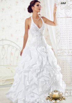 Свадебное платье 033-K22908. А-силуэт, длинное без шлейфа.