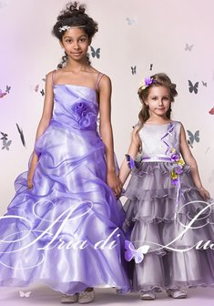 Детское платье С23911. С пышной юбкой, длинное без шлейфа.