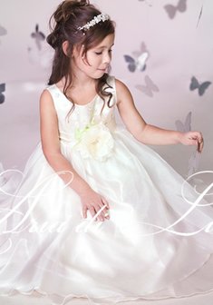 Детское платье С23954. С пышной юбкой, длинное без шлейфа.