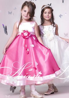 Детское платье С23957. А-силуэт, длинное без шлейфа.