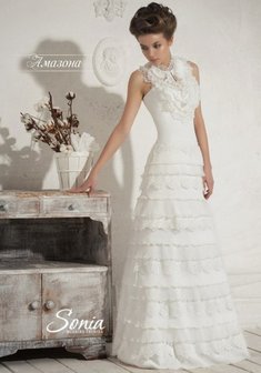 Свадебное платье Амазона-M24213. А-силуэт, длинное без шлейфа.