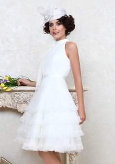 Свадебное платье Нэста-L30249. А-силуэт, короткое без шлейфа.