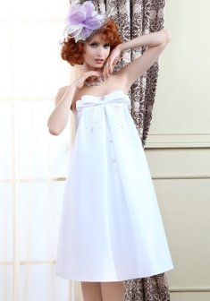 Свадебное платье Тара-L30253. А-силуэт, короткое без шлейфа.