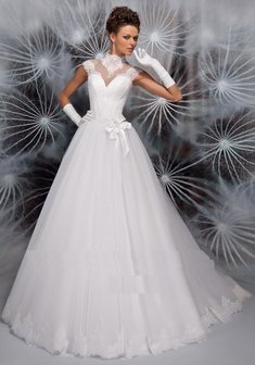 Свадебное платье Полония-К34187. С пышной юбкой, длинное со шлейфом.