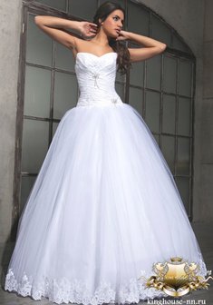 Свадебное платье 1218-K34358. С пышной юбкой, длинное без шлейфа.