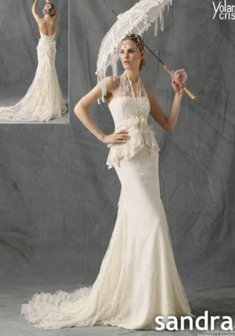 Свадебное платье SANDRA-M34968. С прямой юбкой, длинное со шлейфом.