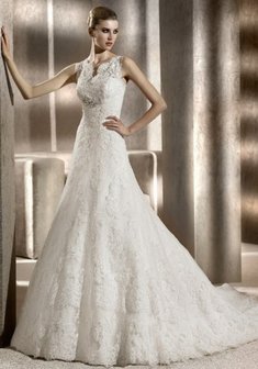 Свадебное платье BIANCA-M35016. А-силуэт, длинное со шлейфом.