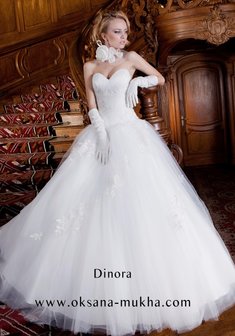 Свадебное платье Динора-К35226. С пышной юбкой, длинное без шлейфа.