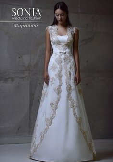 Свадебное платье Фаретти-M36232. А-силуэт, длинное со шлейфом.