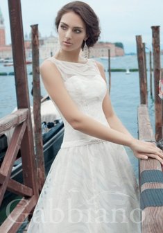 Свадебное платье Агнес-G37144. С пышной юбкой, длинное со шлейфом.