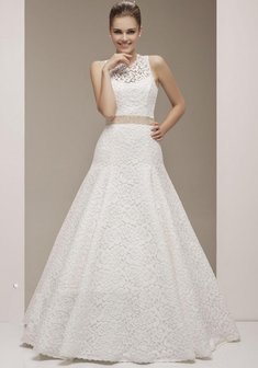 Свадебное платье Клаудиа-К37270. А-силуэт, длинное без шлейфа.