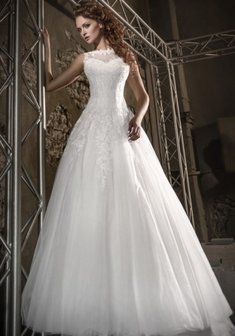 Свадебное платье 13097-P37328. С пышной юбкой, длинное со шлейфом.