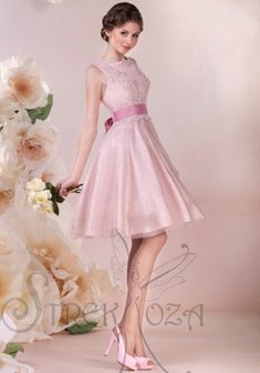 Вечернее платье ЭЛЬФА-B38459. С пышной юбкой, короткое без шлейфа.