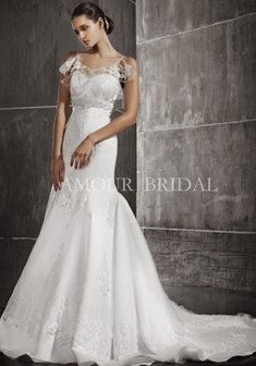 Свадебное платье КАРМЕЛИТТА-B39588. Силуэт Русалка (Рыбка), длинное со шлейфом.