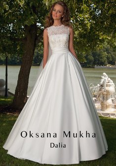 Свадебное платье Далия-К46595. А-силуэт, длинное без шлейфа.