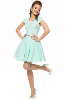 Вечернее платье Анжелина-B55384. С пышной юбкой, короткое без шлейфа.