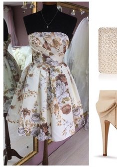 Вечернее платье РОУЗ-B58771. С пышной юбкой, короткое без шлейфа.