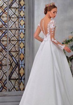 Свадебное платье Rowan-B58812. А-силуэт, длинное без шлейфа.