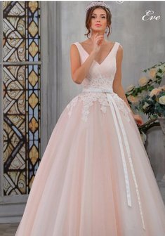 Свадебное платье EVE-B58883. А-силуэт, длинное без шлейфа.