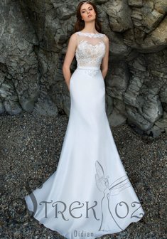 Свадебное платье ДИДИАН-B58888. С прямой юбкой, длинное со шлейфом.