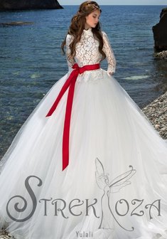 Свадебное платье ЮЛАЛИ-B59005. С пышной юбкой, длинное со шлейфом.