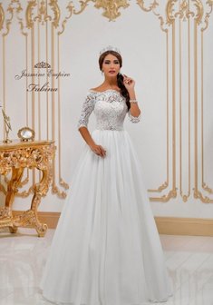 Свадебное платье FABINA-B59090. А-силуэт, длинное без шлейфа.