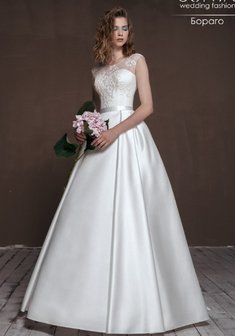 Свадебное платье Бораго-M65955. С пышной юбкой, длинное без шлейфа.