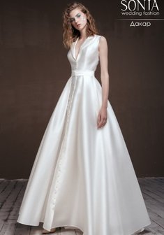 Свадебное платье Дакар-M65957. С пышной юбкой, длинное без шлейфа.