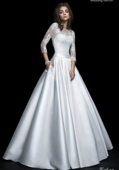 Свадебное платье Сейла-M65958. С пышной юбкой, длинное без шлейфа.