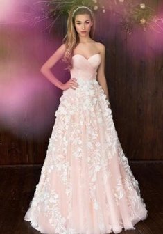 Свадебное платье P65962. А-силуэт, длинное без шлейфа.