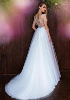 Свадебное платье P65963. С пышной юбкой, длинное со шлейфом.