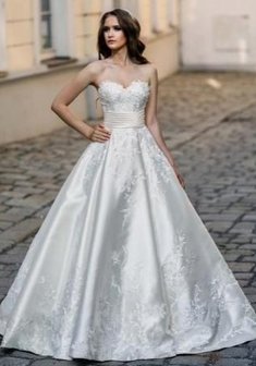 Свадебное платье P65975. С пышной юбкой, длинное без шлейфа.