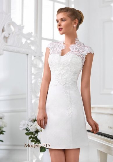 Свадебное платье 715 короткое-Я42687 - Салон свадебной и вечерней моды Я - Невеста!